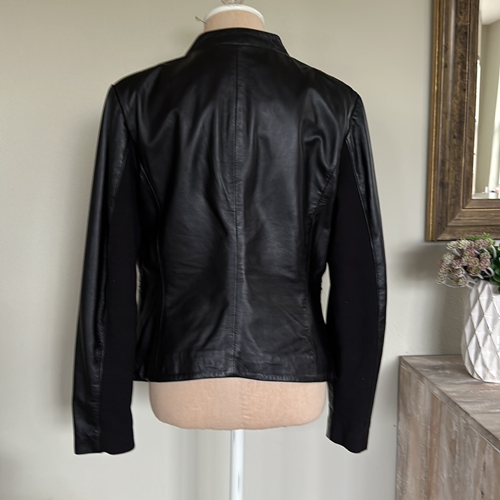 Cigno Nero 100% Leather Black Notched Lapel Jacket 40 - Picture 6 of 12